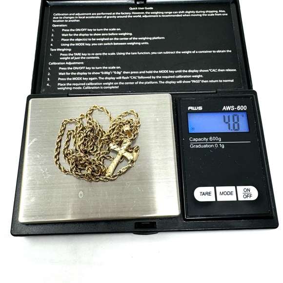 10K rope chain with 10K dual sided cross pendant, 4.8g - Picture 11 of 12